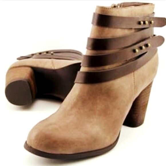 New Madden Girl Deluxxxe Women's Size US 9.5 M Brown Zip Up Ankle Heeled Boots - Picture 1 of 7